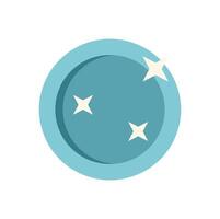 Blue round clean surface shining with three stars icon vector