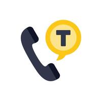Telephone handset with text message notification icon showing new sms vector