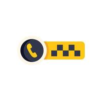Taxi service phone icon showing checkered cab sign vector