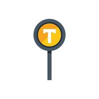 Public transport sign showing the way to the tram stop vector