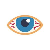 Human eye showing red veins and irritation illustration vector