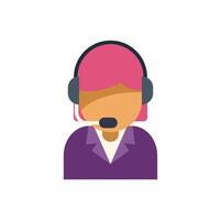Customer service agent wearing headset assisting clients online vector