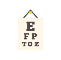 Snellen eye chart hanging on a wall for vision examination vector
