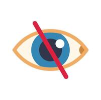 Crossed eye showing blindness concept icon vector