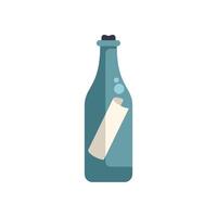 Message in a bottle floating on water with cork lid vector