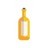 Yellow bottle with blank label standing on white background vector