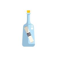 Message in a bottle floating in the ocean waves vector