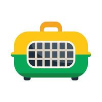 Green and yellow pet carrier protecting animals while traveling vector