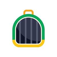 Green pet carrier box for travel with ventilation vector