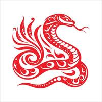 The Year of The Snake Chinese Zodiac Happy Chinese New Year Snake Wood Snake Year Design vector