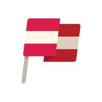 Small flag of austria waving on a white background vector