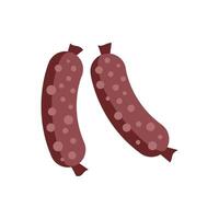 Two cooked sausages are lying next to each other in a minimalist style vector