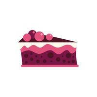 Delicious slice of cake with berries and chocolate drizzle illustration vector