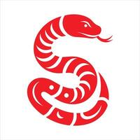 The Year of The Snake in Chinese Zodiac with Happy Chinese New Year Snake Illustration vector