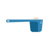 Blue scoop holding measuring washing powder detergent vector