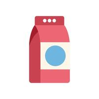 Red paper packaging standing up with round label vector
