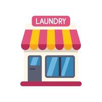 Laundry shop building showing launderette location vector