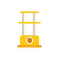 Yellow cat tree with two platforms providing entertainment for cats vector