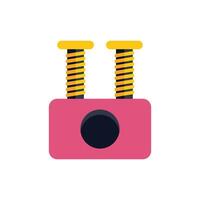 Playground equipment with two springs and tunnel on white background vector