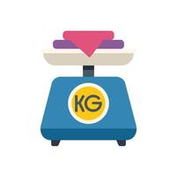 Blue scale measuring weight in kilograms with fabric on top vector