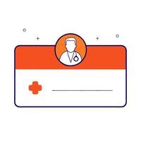 A doctor's name card with a cross on it vector