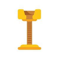 Tall scratching post with platform for cat entertainment vector