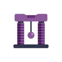 Cat scratching post with hanging ball toy icon vector