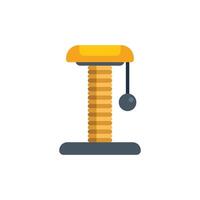 Cat scratching post with hanging ball toy icon vector