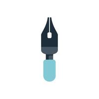 Fountain pen nib pointing upwards on white background vector