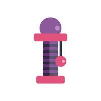 Cat scratching post with hanging ball for playful cats vector