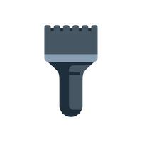 Paint brush with black handle for applying primer coating vector