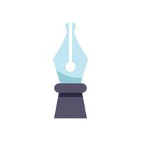 Blue fountain pen nib standing upright on white background vector
