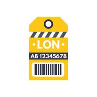 Luggage tag showing city code lon and barcode for travel vector