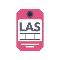 Pink luggage tag featuring las airport code on white background vector