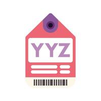 Pink retail sale tag showing barcode and blank lines for price information vector