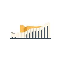 Modern abstract building with curved roofline architecture icon vector