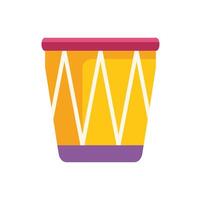 Yellow drum with geometric pattern making music vector