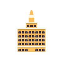 Big city hall building with a clock tower standing tall and proud vector