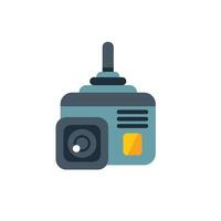 Modern action camera with external antenna is recording vector