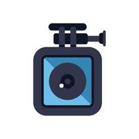 Action camera showing lens and mount in flat design style vector