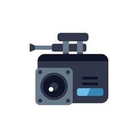 Modern dashcam recording audio and while driving vector