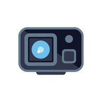 Black action camera isolated on white background vector