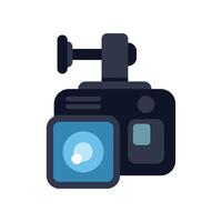 Modern action camera recording exciting footage with external microphone vector