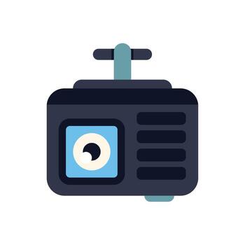 moderno proyector mostrando imagen en blanco antecedentes vector