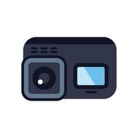 Digital action camera showing lens and screen vector