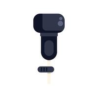 Black immersion blender standing on white background vector