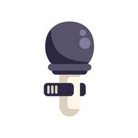 Modern microphone standing on white background for podcasting vector
