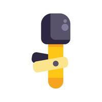 Handheld microphone is broadcasting audio sound waves vector