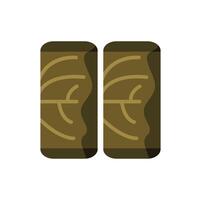 Two dolmades stuffed grape leaves showing middle eastern food vector