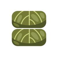 Two dolma wrapped with grape leaves presenting a traditional dish vector